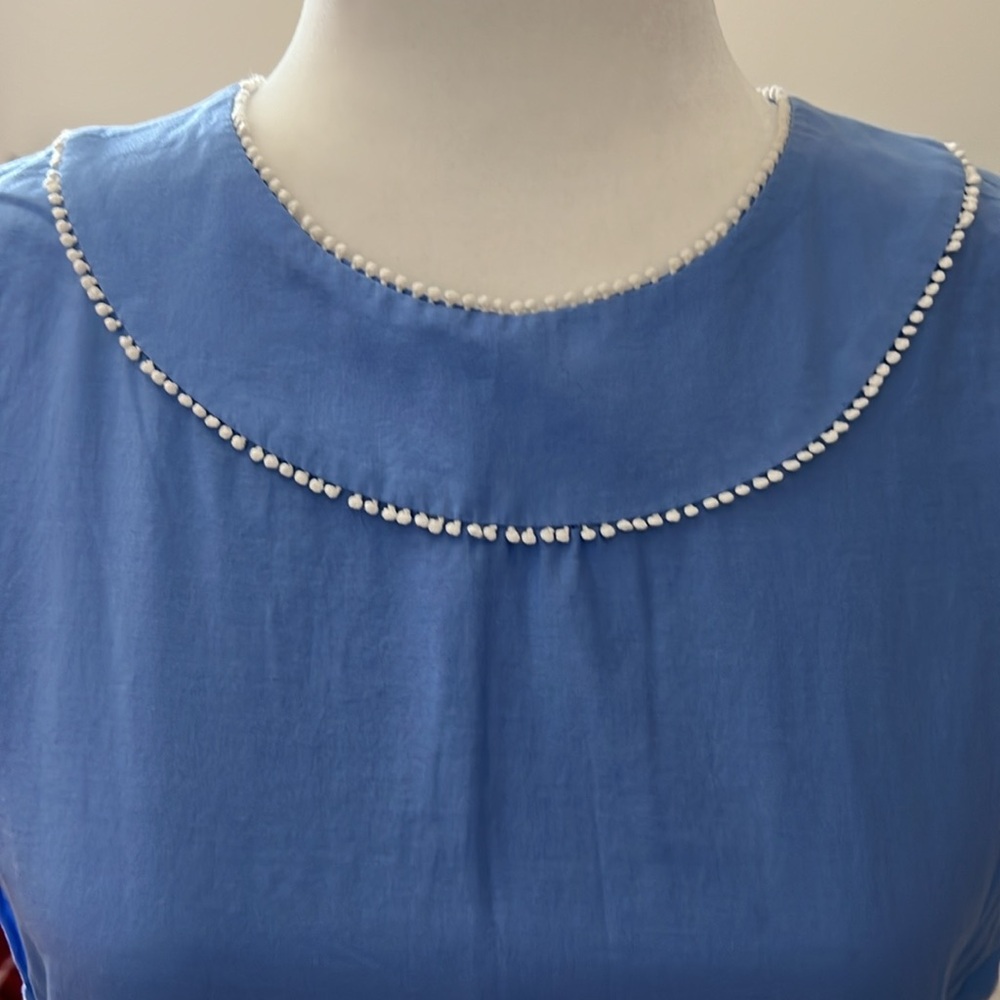 NWOT Tory Burch Blue and White Lace Top - Size 6 - Picture 3 of 12